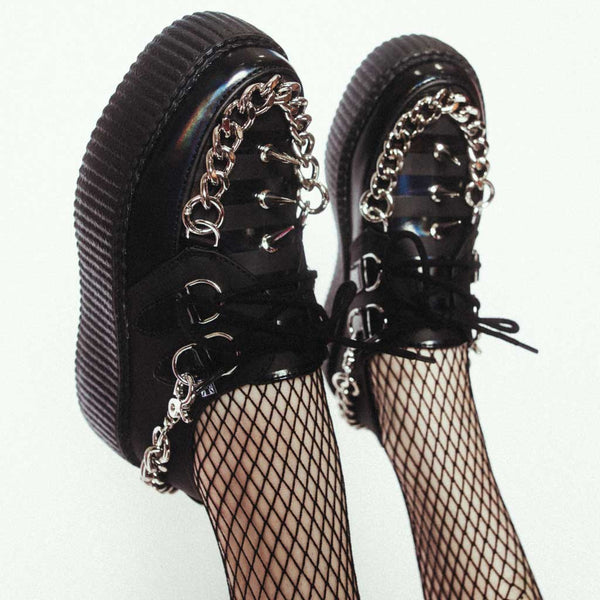 T.u.k Viva High Creeper Black Spiked Vegan TUKskin™