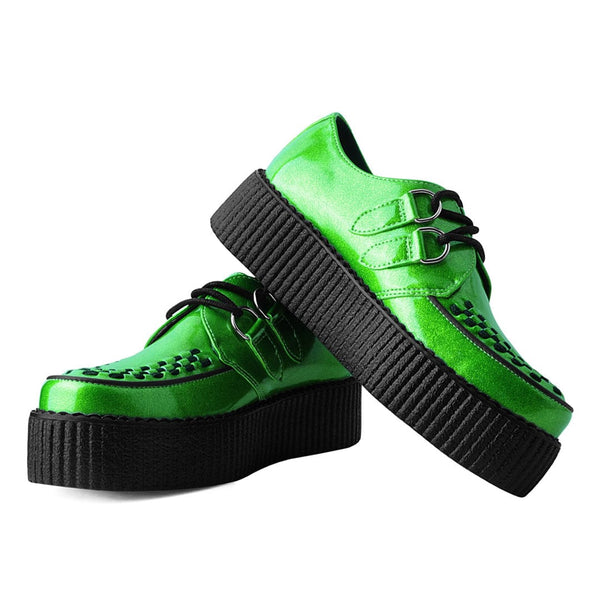 T.u.k Viva High Creeper Vegan Lime Green Glitter Sparkle