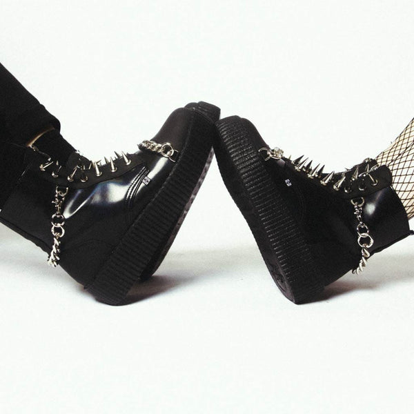 T.u.k Viva High Spiked Black Zipper Boot TUKskin™