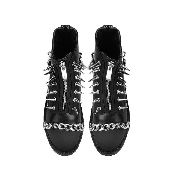 T.u.k Viva High Spiked Black Zipper Boot TUKskin™