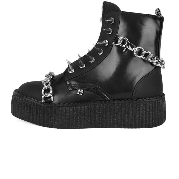 t.u.k Viva High Spiked Black Zipper Boot TUKskin™