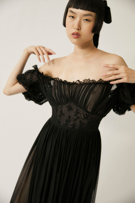 Tach Clothing Hortensia Hand Embroidered Maxi Dress