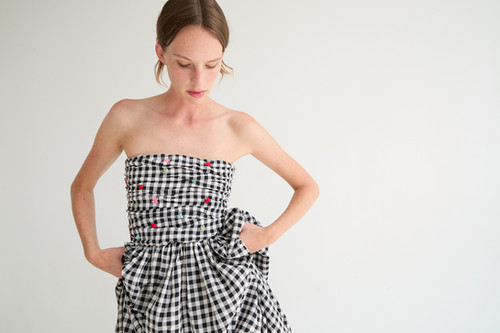 tach Clothing Betsy Strapless Gingham Dress