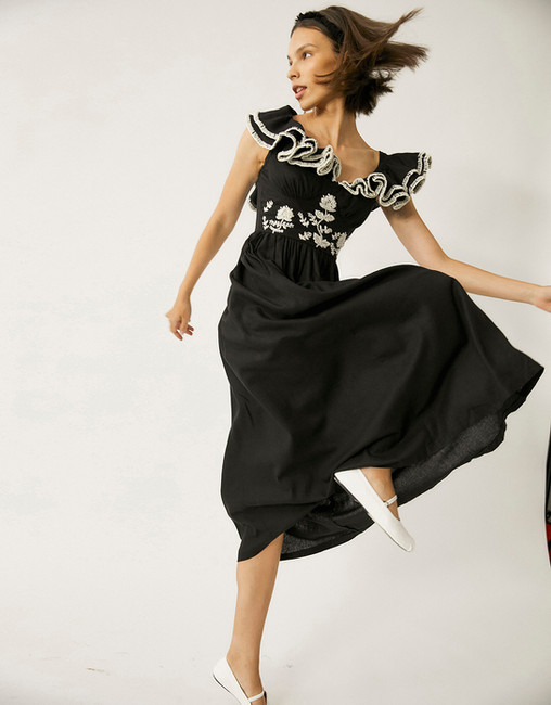 Tach Clothing Clavel Hand-embroidered Dress