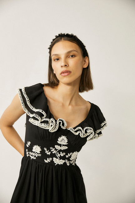 Tach Clothing Clavel Hand-embroidered Dress