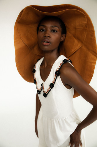 Tach Clothing Dora Linen Dress - Hand Embroidered