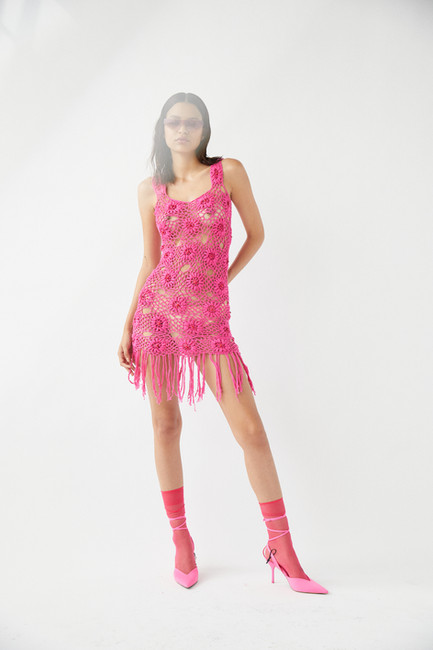 Tach Clothing Eugenides Crochet Mini Dress