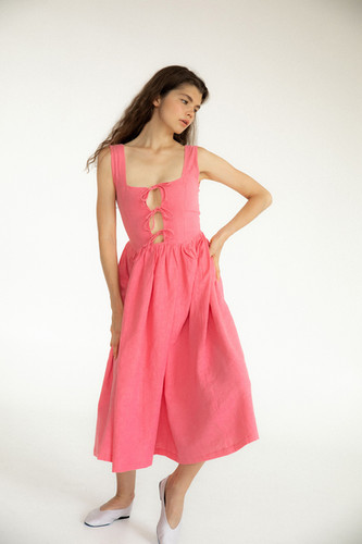 tach clothing Georgette Linen Dress