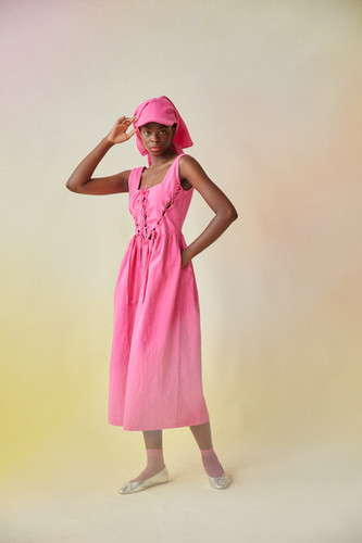 tach clothing Gyneth Linen Mid-length Dress