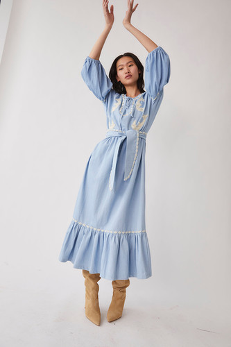 tach clothing Lesly Denim Maxi Dress