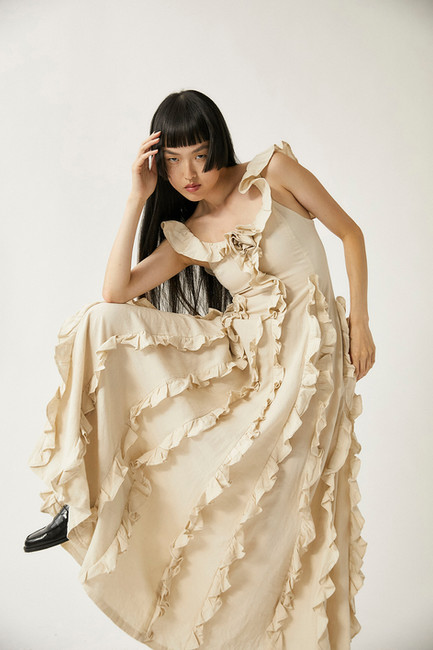 Tach Clothing Medusa Ruffle Maxi Dress