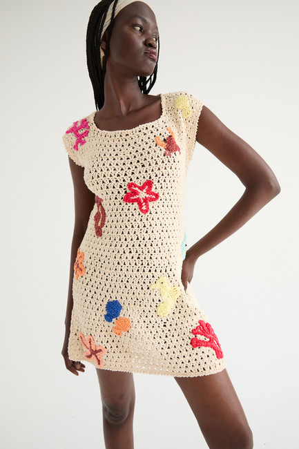 Tach Clothing Naroa Crochet Mini Dress