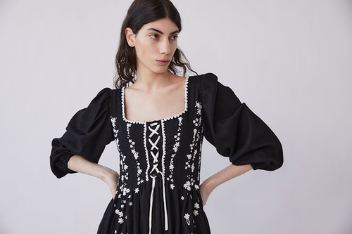 Tach Clothing Odila Hand-embroidered Corset Dress