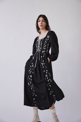tach clothing Odila Hand-embroidered Corset Dress