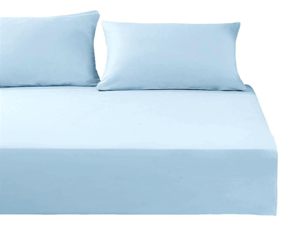 Tache Home Fashion DaDa Bedding Cotton Soothing Light Sky Blue Fitted Sheet (JHW-604)