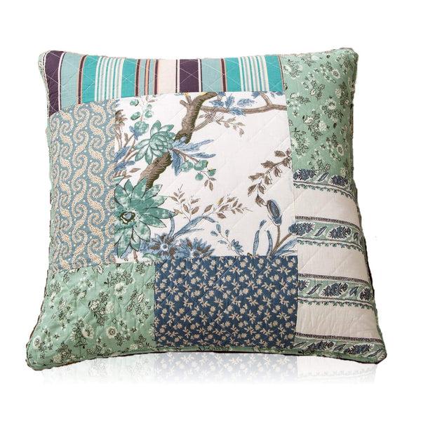 tache home fashion Tache 1 Piece 100% Cotton Floral Patchwork Forest Glade Green Euro Sham (JHW-650-EURO)