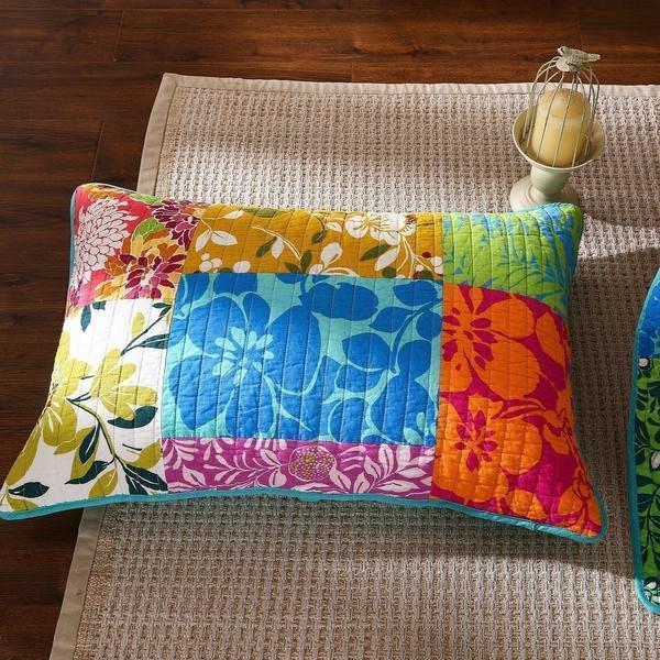 tache home fashion Tache 1 Piece Cotton Colorful Flower Power Party Patchwork Sham Pillow Cover (TAFloralPatchwork-Sham)