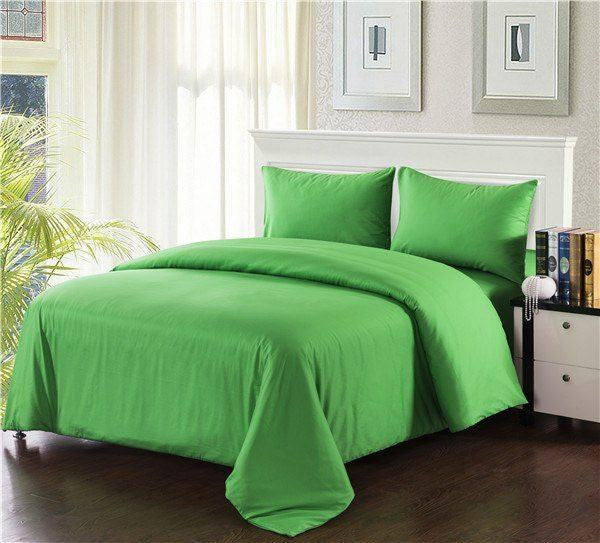 Tache Home Fashion Tache 100% Cotton Lime Green Solid Duvet Cover Set (2-3PDUV-Green)