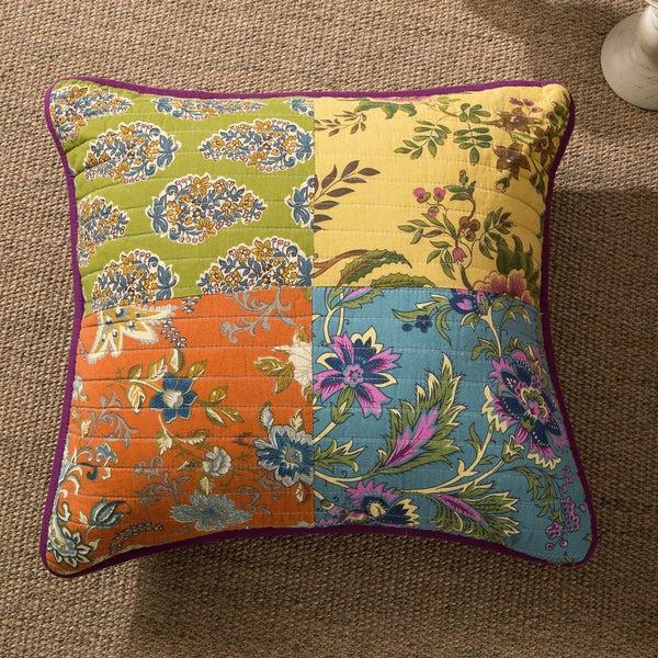 Tache Home Fashion Tache 2 PC Cotton Bohemian Carnival Garden Patchwork 18x18 Cushion Covers (JHW-676-CC)