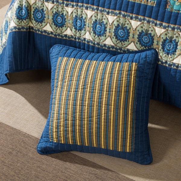 Tache Home Fashion Tache 2 PC Elegant Striped Forest Patchwork Quilted Floral 18x18 Cushion Covers (TAJHW-679-CC)