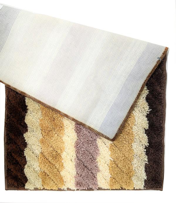tache home fashion Tache 20x32 Inch Striped Brown and Beige Bathroom Rugs (TARBS2032)