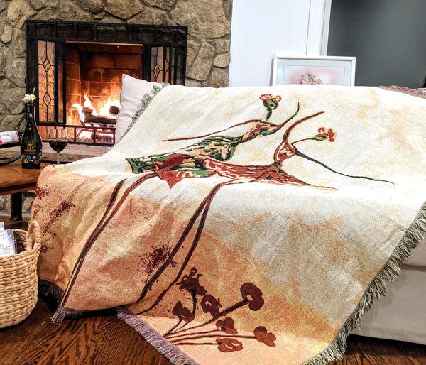 Tache Home Fashion Tache Abstract Art Ballet Dancers Afghan Tapestry Throw Blanket With Fringe (2500)