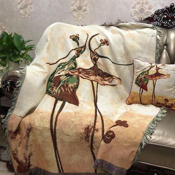 Tache Home Fashion Tache Abstract Art Ballet Dancers Afghan Tapestry Throw Blanket With Fringe (2500)