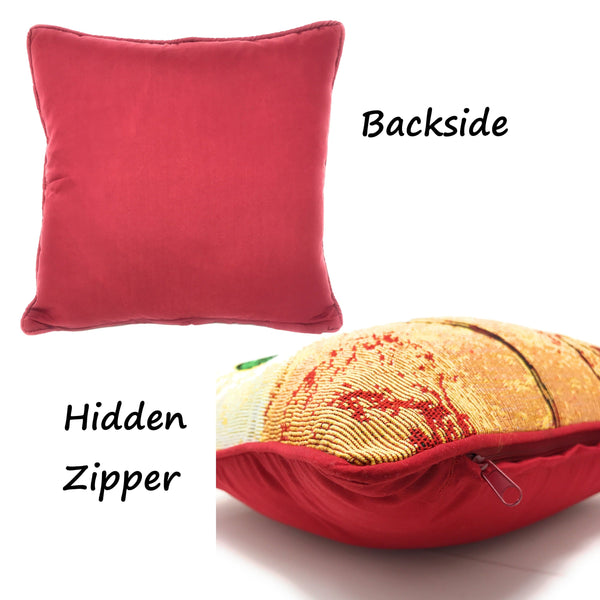 Tache Home Fashion Tache Abstract Ballerina Art Golden Beige Woven Tapestry Throw Pillow Cover (18110)