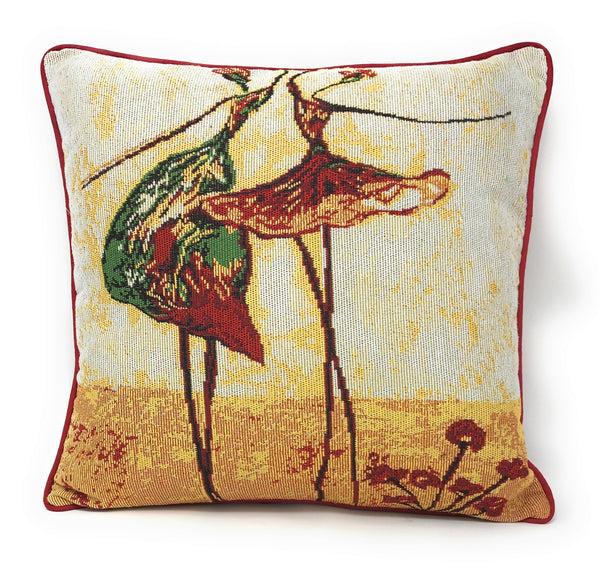 tache home fashion Tache Abstract Ballerina Art Golden Beige Woven Tapestry Throw Pillow Cover (18110)
