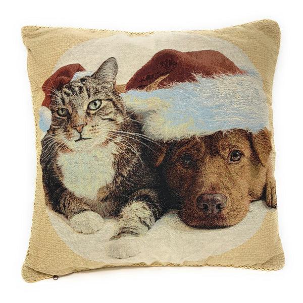 tache home fashion Tache Best Friend Pets Dog and Cat Christmas Tapestry Woven Throw Pillow Cover (16461)