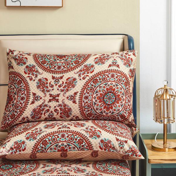 Tache Home Fashion Tache Bohemian Desert Medallion Boteh Paisley Taupe Pillowcases (TJ3502)