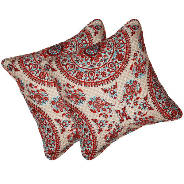 Tache Home Fashion Tache Bohemian Desert Medallion Boteh Paisley Taupe Throw Pillow Covers Euro Sham (TJ3502)