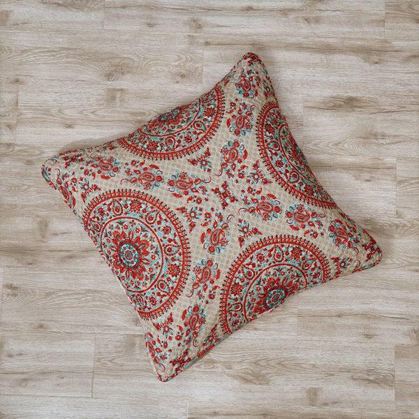 Tache Home Fashion Tache Bohemian Desert Medallion Boteh Paisley Taupe Throw Pillow Covers Euro Sham (TJ3502)