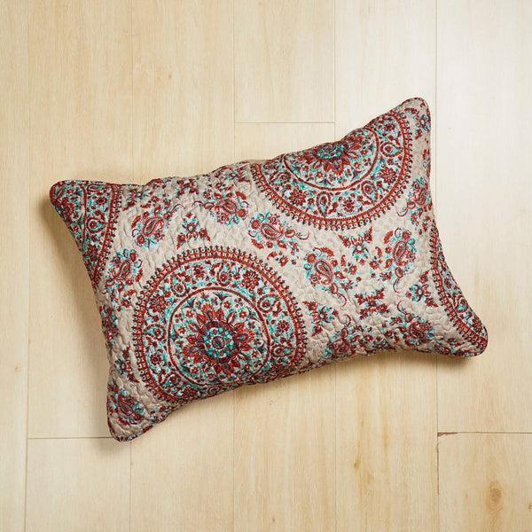 Tache Home Fashion Tache Bohemian Desert Medallion Boteh Paisley Taupe Quilted Pillow Shams (TJ3502)