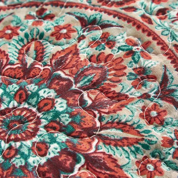 Tache Home Fashion Tache Bohemian Desert Medallion Boteh Paisley Taupe Quilted Pillow Shams (TJ3502)