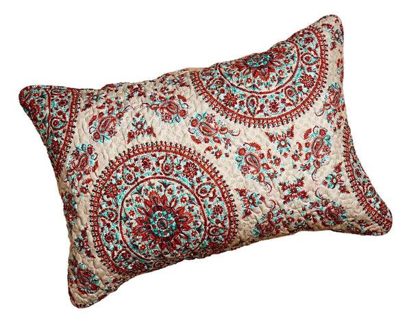 tache home fashion Tache Bohemian Desert Medallion Boteh Paisley Taupe Quilted Pillow Shams (TJ3502)