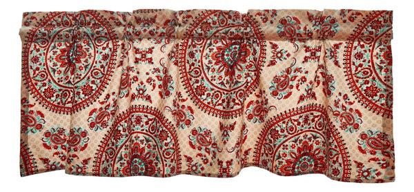 Tache Home Fashion Tache Bohemian Desert Medallion Boteh Paisley Taupe Window Valance (TJ3502)