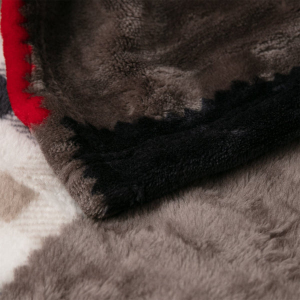 Tache Home Fashion Tache Brown Red Sunset Maple Farmhouse Plaid Patchwork Throw Blanket (4025)