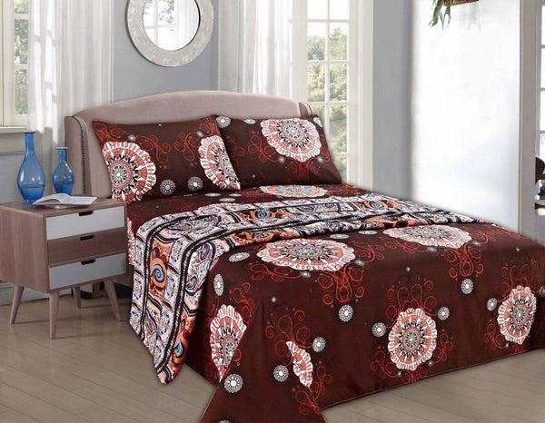 Tache Home Fashion Tache Burgundy Palace Paisley Medallion Bed Sheet Set (2810FITFLT)