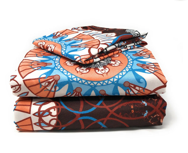 tache home fashion Tache Burgundy Palace Paisley Medallion Bed Sheet Set (2810FITFLT)