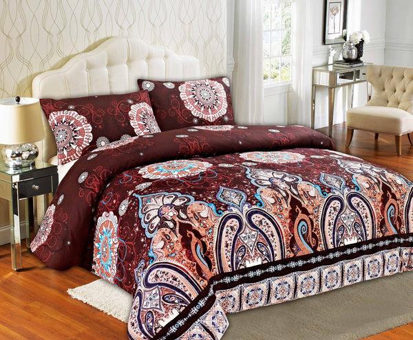 Tache Home Fashion Tache Burgundy Palace Paisley Medallion Duvet Cover Twin (2810)