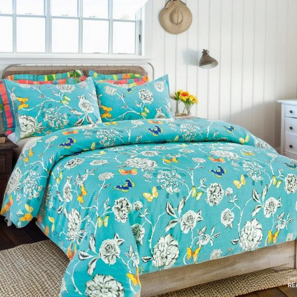 tache home fashion Tache Butterfly Wonderland Cotton Aqua Floral Duvet Cover (2142)