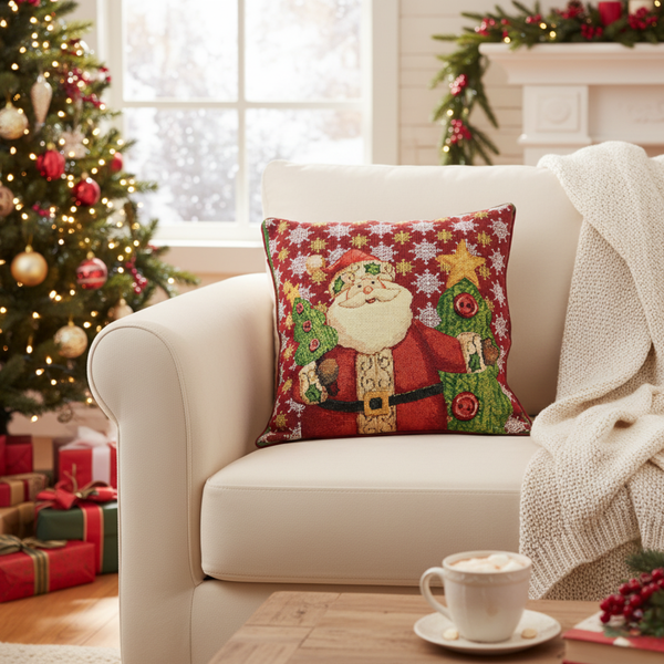 Tache Home Fashion Tache Christmas Cute Santa Claus Is Coming To Town Throw Pillow Cover (DB15191CC)
