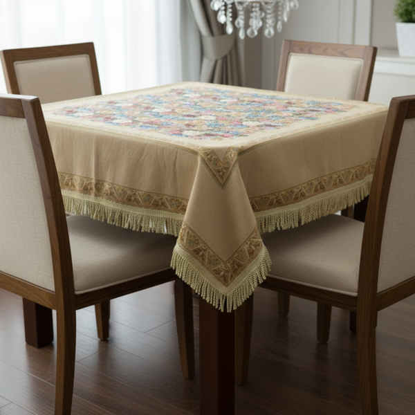 Tache Home Fashion Tache Colorful Country Rustic Floral Morning Awakening Woven Tapestry Tablecloth (3089B)