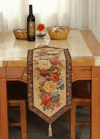 tache home fashion Tache Colorful Country Rustic Floral Morning Awakening Table Runner (3089B)
