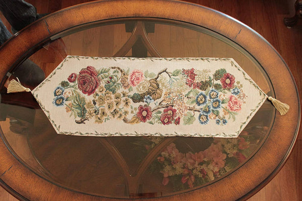 Tache Home Fashion Tache Colorful Floral Country Rustic Morning Meadow Woven Table Runner (3098)
