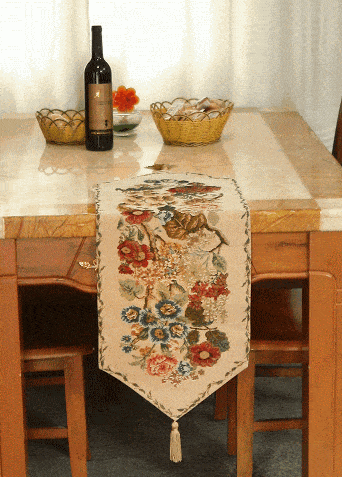 tache home fashion Tache Colorful Floral Country Rustic Morning Meadow Woven Table Runner (3098)