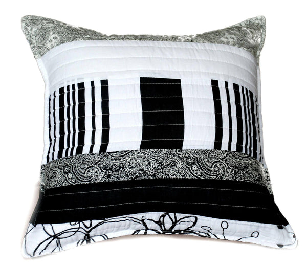 Tache Home Fashion Tache Cotton Black White Gray Modern New York Penthouse Cushion Cover 2-Pieces (DXJ107075)