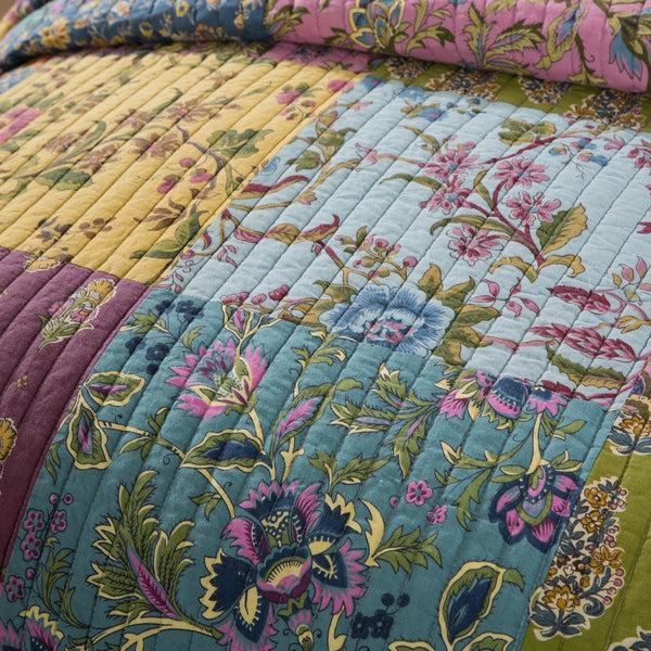 Tache Home Fashion Tache Cotton Bohemian Carnival Garden Quilted Patchwork Bedspread Set (JHW-676)