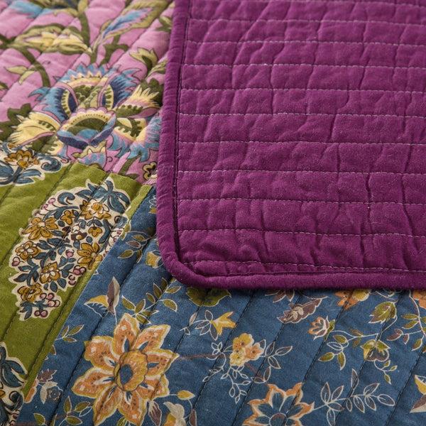 Tache Home Fashion Tache Cotton Bohemian Carnival Garden Quilted Patchwork Bedspread Set (JHW-676)